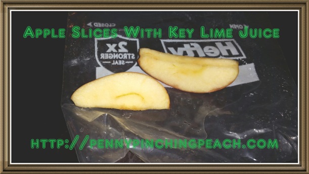 Apple slices with key lime juice